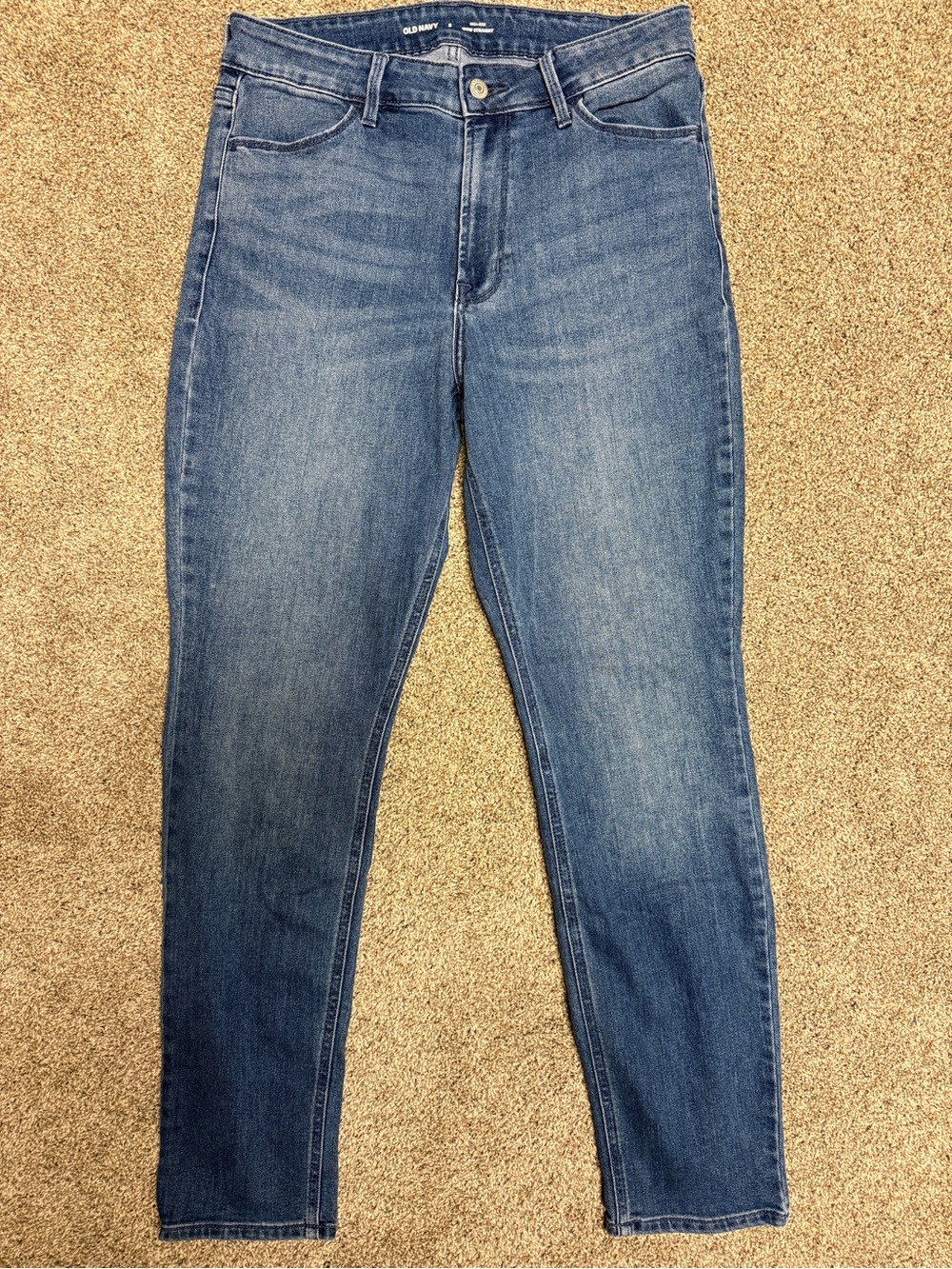 Old Navy Women's Blue High-Rise Wow Straight Jeans